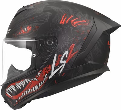 LS2 Helm Rapid III Kaiju II FF820 zwart / rood / wit maat XXS