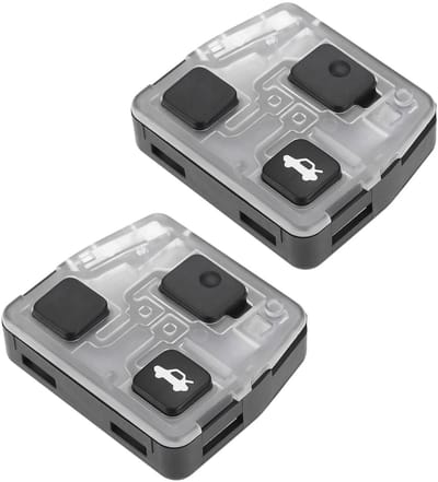 Dailygoods- Afstandsbediening 3 Knoppen - Sleutelbehuizing - Vervanging - 2 Stuks - Compatibel met Toyota Avensis 2004-2009 - Kunststof/Rubber - Autosleutel