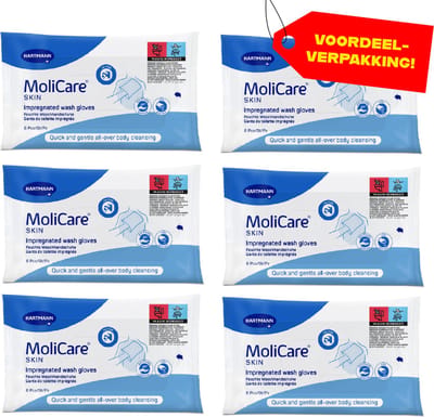 6x Molicare Skin Washandjes - Voordeelverpakking!