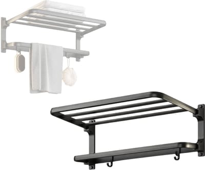 NBAP® Handdoekrek Badkamer - Handdoekhouder -Zwart