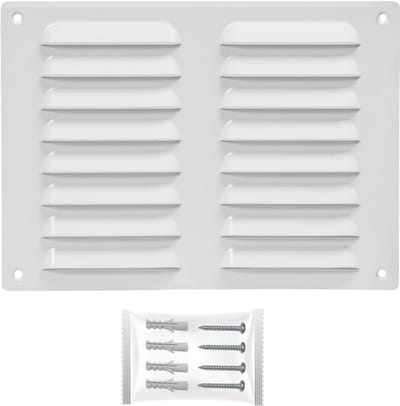 Ventilatiegrille 260 x 190 mm met Insectenbescherming - Hoogwaardige Metalen Ventilatieoplossing voor Badkamer, Garage en Kantoor