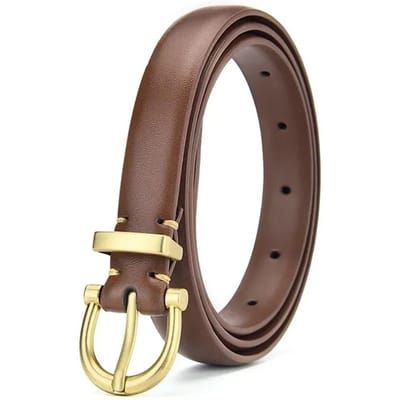 Dames Riem Trend Gouden Gesp Riem Mode Casual Veelzijdig Dunne Riem Zachte PU Leer Riem Jeans Riem Cadeau voor Mama Vriendin