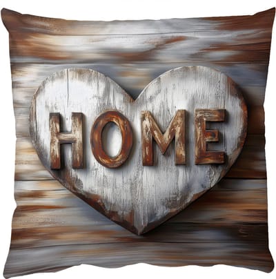 Sierkussens - Kussentjes Woonkamer - 50x50 cm - Home - Hart - Houtlook - Liefde