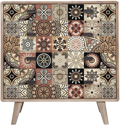 Meubeldecoratiestickers - Zelfklevende stickers voor keuken en woonkamer - 60 meubelstickers met cementtegelmotief - Elisabetha Design - 60 stickers 20x20cm