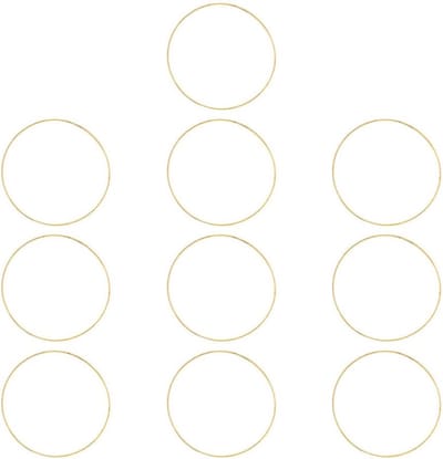 Metalen Knutselringen - Ambachtelijke Hoepels - Dromenvanger Maken - Set van 10 stuks - 15cm Diameter - Goudkleurig