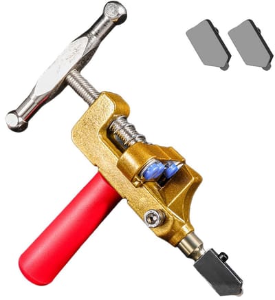 Draagbare 2-in-1 Tegelsnijder met 2 Vervangbare Wolfraamcarbide Bladen voor Glas en Keramiek, Ideaal voor DIY Spiegels en Projecten
