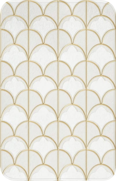 WC mat 50x80 cm - Antislip - Mozaïek - Bogen - Goud - Toiletmat - Vloermat - Douchemat - Toilet tapijt - Toiletmatten