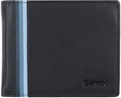 Bench Portemonnee RFID Leer 11 cm - Jongens - Horizontaal - schwarz