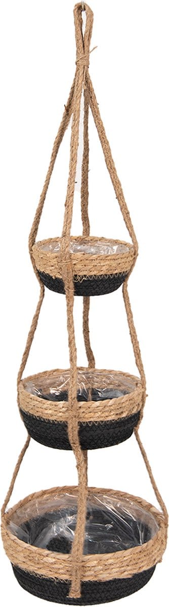 Clayre & Eef Plantenhanger Ø 24x83 cm Bruin Zwart Zeegras