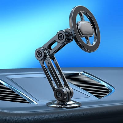 Opvouwbare Magnetische Autotelefoonhouder Flexibele Hoekverstelling Dashboard Mobiele Telefoonhouder Voor Magsafe gray