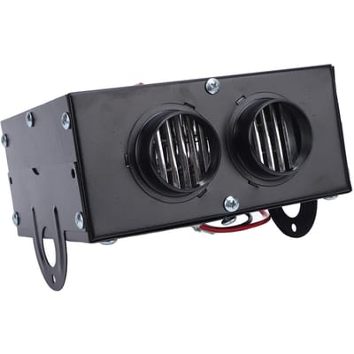 2 Poorts Ruimteverwarmer Draagbare Elektrische Kamerverwarmer met Aluminiumfoliebuizen voor Auto Kantoor Camping black