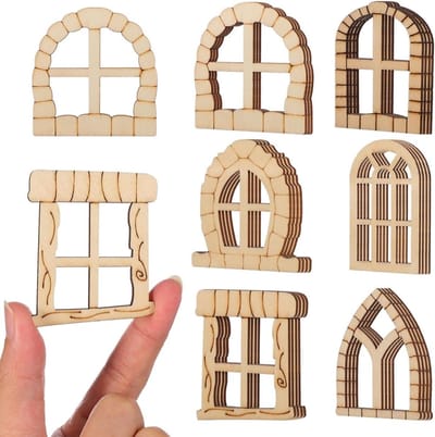 25 Stuks Mini Raamaccessoires Miniatuur Deuren Decoratie Onbehandelde Houten Deuren voor Zelfbouw en Meubelprops