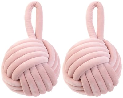 Home deco factory deurstop knoop - 2x - roze - 1,15 kg - deurstopper