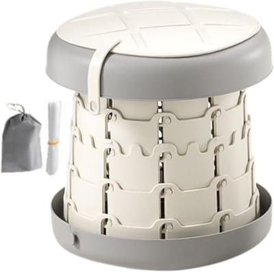 Draagbaar Potje - Opvouwbaar Toilet - Onderweg Zindelijk - Antislip Ontwerp - 27 cm Breed - Grijs