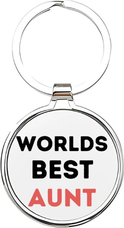 Akyol - worlds best aunt Sleutelhanger - Tante - de liefste tante - tante sleutelhanger - sleutelhanger - sleutelhanger voor tantes - familie sleutelhanger - verjaardagscadeautje - cadeau voor de liefste tante - aunt - geboorte cadeau - 4 x 7,5 CM