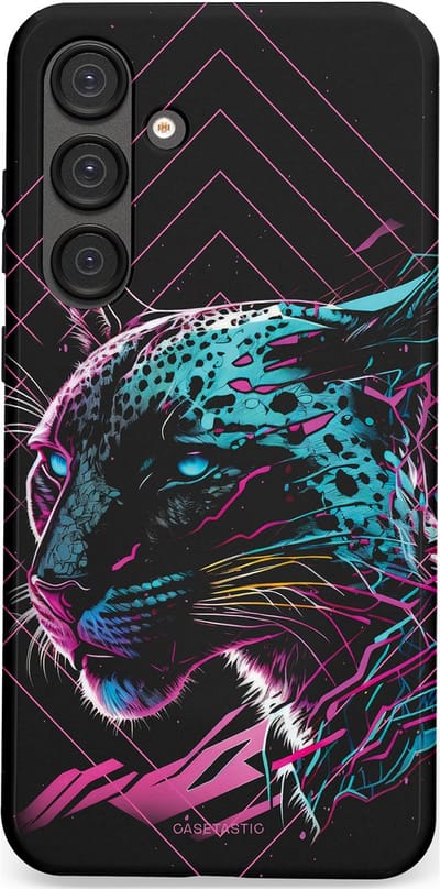 Casetastic hoesje geschikt voor Samsung Galaxy S25 Plus - Dubbellaagse bescherming - Neon Jager - Fashion Case - Zwart Petrol