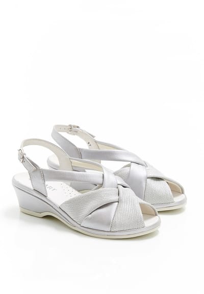 Damart - Sandalen met California Piedical structuur - Dames - Zilverkleur - 37