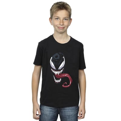 Marvel Jongens Venom Gezicht T-Shirt (Zwart)