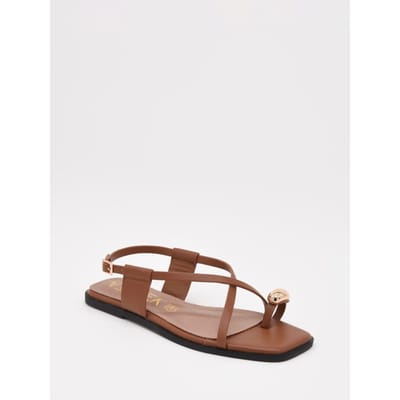 Montevita Platte Sandaal Ganci Camel