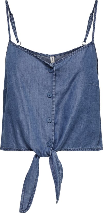 ONLY - ONLBEA S/L KNOT DNM SINGLET BJ - Dames - Blouses