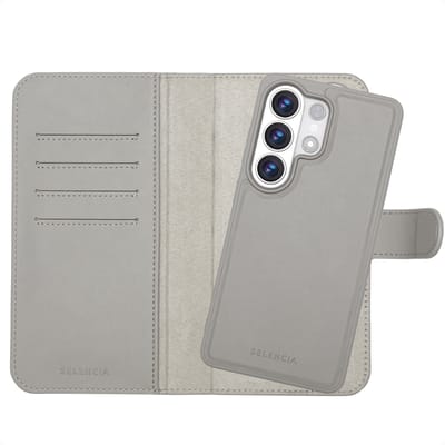 Selencia Hoesje - Geschikt voor Samsung Galaxy S26 Ultra - Olyn Uitneembare Bookcase met Magnetische Ring - Grijs