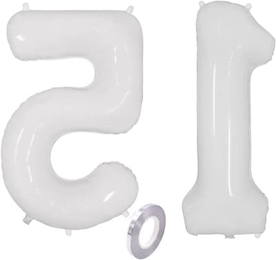 Witte Ballonnen voor 15e Verjaardag Versiering voor Jongens en Meisjes, 101 cm Helium Ballon, Feestdecoratie voor Jubileum en Verjaardagsfeest