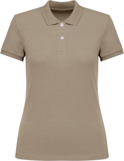 Native Spirit Ecologische damespolo in piquétricot NS208 - Wet Sand - L