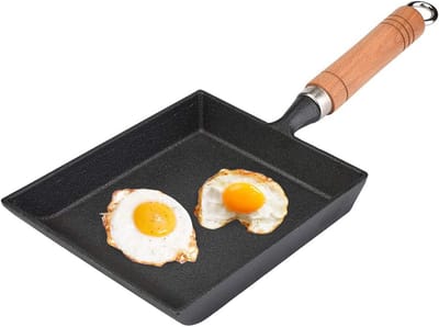 Koekenpan - Omelet Pan - Ontbijt Maken - Anti-aanbak Gietijzer - 37 cm - Zwart