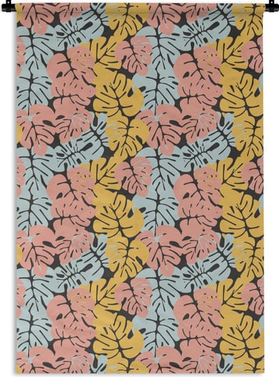 Wandkleed - Wanddoek - Monstera - Hawaii - Design - Pastel - 120x180 cm - Wandtapijt