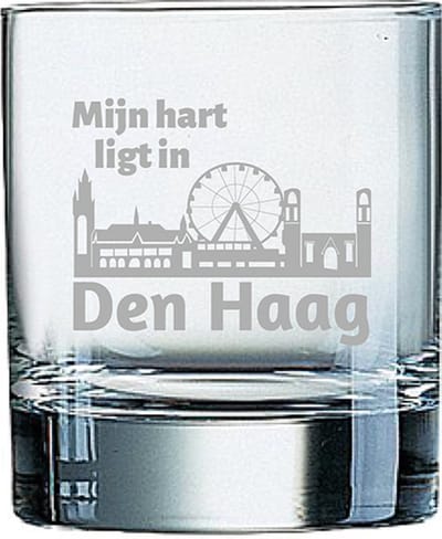 Gegraveerde Whiskeyglas 20cl Den Haag