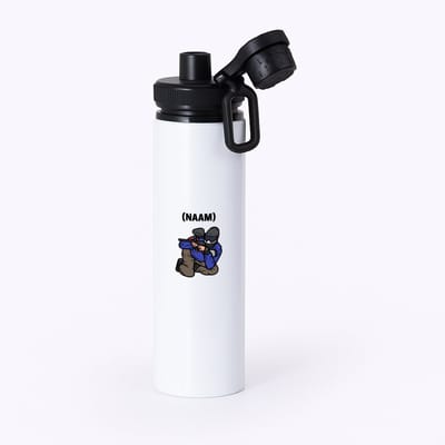 Hacebo® - Paintball met eigen naam waterfles met draaidop zwart - Sport - Paintballer - Sport - water fles - 850ML