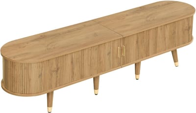 Tv-meubel met schuifdeuren, tv-meubel, tv-standaard, laag tv-meubel, tv-beugel. Uniek ontwerp.