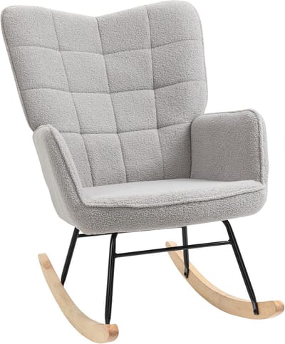 Schommelstoel accentstoel voor woonkamer en slaapkamer - Comfortabel met armleuningen en gebogen rugleuning, tot 120 kg