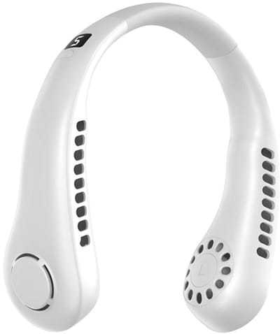 Draagbare nekventilator, 5000 mAh, USB oplaadbaar, persoonlijke nekventilator, 5 snelheden (wit)