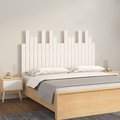 vidaXL - Hoofdbord - wandmontage - 127,5x3x80 - cm - massief - grenenhout - wit