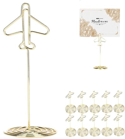 Dailygoods- Foto Houder Gouden - Kaarthouder - Fotohouder met Clip - Tafelnummers Houder - Bericht Houder - Desktop Beugel - Plaatskaarthouder