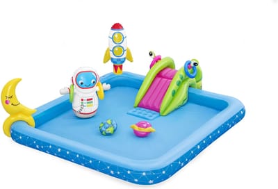 Zwembad - Water Speel Center - Kleine Astronaut - Play center Lil' Astronaut - Opblaasbare Glijbaan en Ruimtespellen - Vanaf 2 jaar - Zwembaden Galaxy