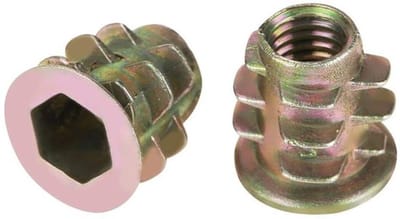 Dailygoods- Inschroefmoeren Zinklegering 50 Stuks - M5x10mm - Zeskantmoeren - Schroefdraad Insert - Roestvrij - Duurzaam - Meubelmoeren