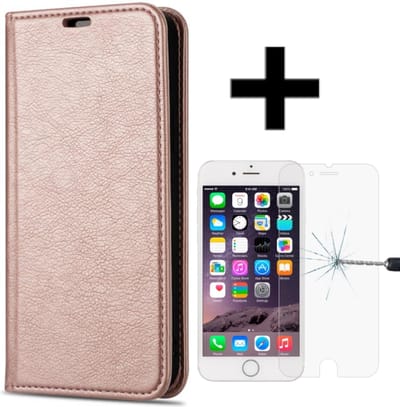 Rico Vitello Magnetische Wallet case Geschikt voor Samsung Galaxy A42 Rosé goud + gratis screenprotector