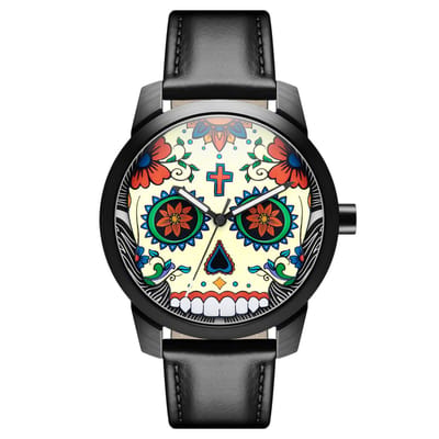 Todos | Dag van de Doden-Horloge met Kleurrijke Schedel