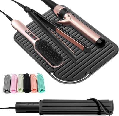 Hittebestendige Mat - Siliconen Onderlegger - Haarstyling Beschermen - Verdikte Isolatie - 28 x 21 cm - Grijs