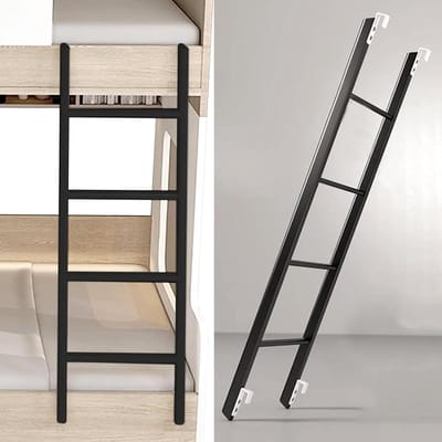 4/5 Step Bed Ladder, Hook-on RV Bunk Ladder voor Dorm Apartment Loft, Metalen Bed Vervanging Ladders, Zwart 45"/51"/55"/59" Hoge Step Ladder (Maat: 116cm(45")) (140cm(55)