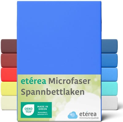 etérea Microvezel Jersey Hoeslaken 140x200-160x200 cm Blauw