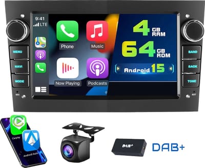 ESSGOO DAB Autoradio Geschikt voor Opel - Android 15 - Apple Carplay & Android Auto (Draadloos) - 4+64GB - 7 Inch HD Touchscreen - GPS, Bluetooth, USB - Navigatiesysteem