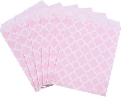 Traktatiezakjes - Uitdeelzakjes - Verjaardagzakjes - Feestzakjes - Snoepzakjes - Rose - Witte Bloem - Papier - 13x18 cm | Bloemen | Geboorte - Verjaardag - Bruiloft - Feest - Babyshower | Traktatie - Kado - Party Gift | Snoep - Koek - Donuts