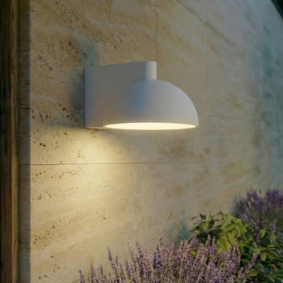 Lucande LED buiten wandlamp Velira, lichtgrijs, metaal, IP54