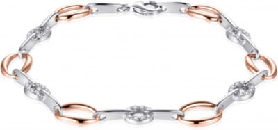 Rosé Gold Plated Armband | Zilver 925 | Zirkonia | Verstelbaar 18+3 cm | Elegant & Tijdloos |Jonline