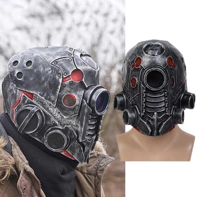Masque de robot bio-crâne pour Halloween, masque de fête One size fits all adults gris