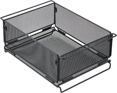 Opvouwbare Draadmanden - Opbergmand Heavy Duty - Keuken Organiseren - Roestbestendig Metaal - 36x25x15 cm - Zwart