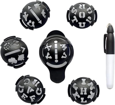 Set van 6 Alfabet Golfbal Markers Sjabloon voor Personalisatie